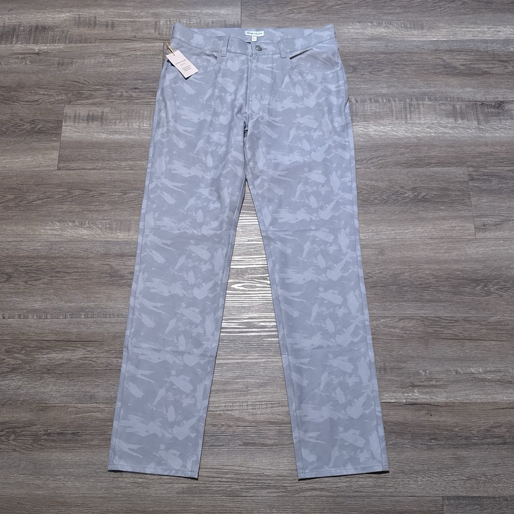 Peter Millar Crown Sport 5 Pocket eb66 Brushstroke Camo Gale Gray Men's 34x32